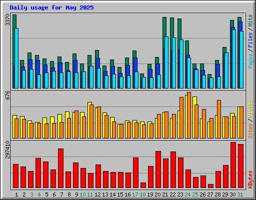 Daily usage for May 2025
