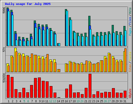 Daily usage for July 2025