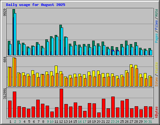 Daily usage for August 2025