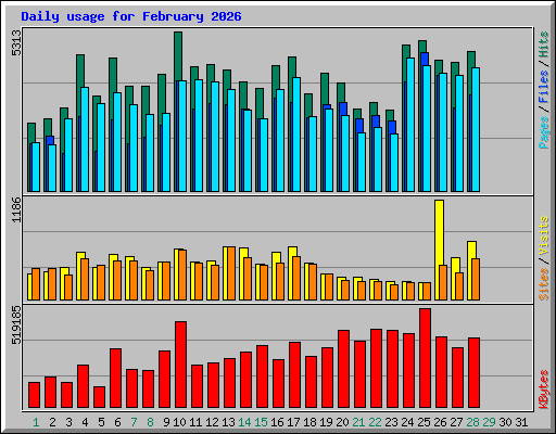 Daily usage for February 2026
