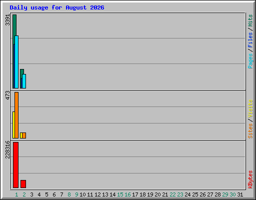 Daily usage for August 2026