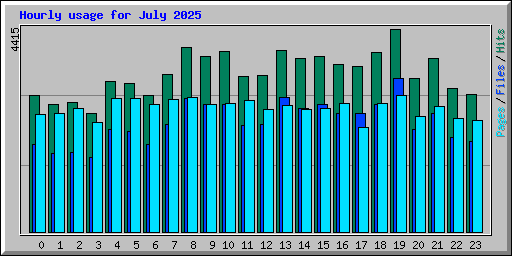 Hourly usage for July 2025