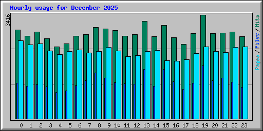 Hourly usage for December 2025