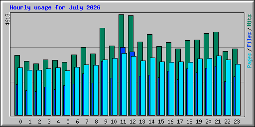 Hourly usage for July 2026